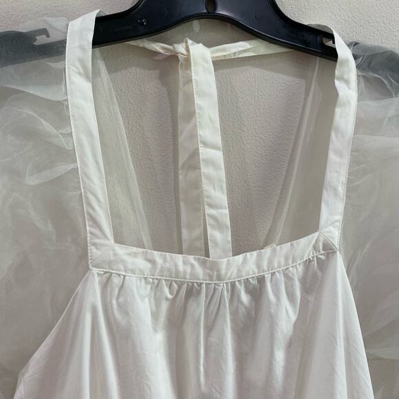 Pomander Place Tinsley White Puff Sheer Sleeve Top Size XS - Picture 5 of 12